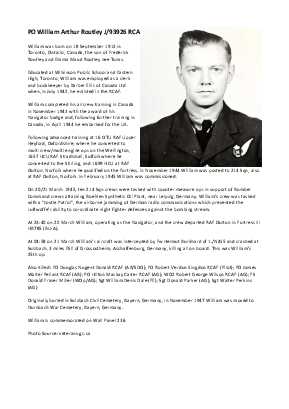 A preview of a PDF biography for Routley, William Arthur